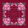 Folklore scarf Ondrit VSh 76x76 HYDRANGEA WITH WHIPS maroon