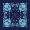Folklore scarf Ondrit Vsh 76x76 HYDRANGEA WITH WHIPS blue