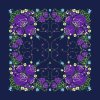 Folklore scarf Ondrit Vsh 76x76 HYDRANGEA WITH WHIPS blue