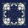 Folklore scarf Ondrit VSh 80x80 HYDRANGEA WITH WHIPS blue