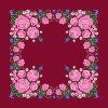 Folklore scarf Ondrit VSh 76x76 HYDRANGEA maroon