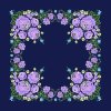 Folklore scarf Ondrit Vsh 76x76 HYDRANGEA blue