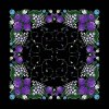 Folklore scarf Ondrit VSh 76x76 LILY OF THE VALLEY black