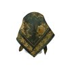 Folklore scarf Ondrin Vsh 76x76 WINE LEAF green