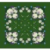 Folklore scarf Ondrit Vsh 76x76 HYDRANGEA WITH WHIPS green