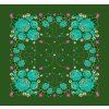 Folklore scarf Ondrit Vsh 76x76 HYDRANGEA WITH WHIPS green