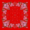 Folklore scarf Ondrit Vsh 76x76 BELLFLOWERS red