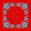Folklore scarf Ondrit Vsh 76x76 BELLFLOWERS red