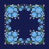 Folklore scarf Ondrit Vsh 76x76 HYDRANGEA blue