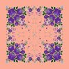 Folklore scarf Ondrit Vsh 76x76 BOUQUET WITH WHIPS salmon