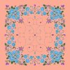 Folklore scarf Ondrit Vsh 76x76 BELLFLOWERS salmon