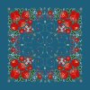 Folklore scarf Ondrit VSh 76x76 BOUQUET WITH WHIPS petrol