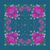 Folklore scarf Ondrit VSh 76x76 HYDRANGEA WITH WHIPS petrol