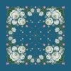 Folklore scarf Ondrit VSh 76x76 HYDRANGEA WITH WHIPS petrol