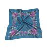 Šátek Ondrit VSh 76x76 KONVALINKY SE ŠLAHOUNY tyrkys petrol