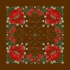 Folklore scarf Ondrit VSh 76x76 HYDRANGEA WITH WHIPS brown