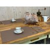 Ubrus Odaska prostírání 30x40 set 2 ks výšivka COFFEE ZRNKA kávová