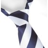kravata PRUHY MODRA BILA uzel