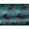 3994 3 z00461 ondri 160 krojovy brokat maly kvet 20406 179 ptk cerna osnova tyrkysovy rexor