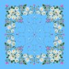 Folklore scarf Ondrit VSh 76x76 BELLFLOWERS azure