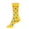 Socks with large yellow polka dots