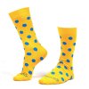 Socks with large yellow polka dots