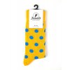 Socks with large yellow polka dots