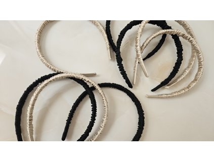 Řasená čelenka 100%hedvabí