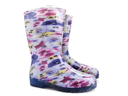 454 DEMAR Damske barevne holinky RAINNY PRINT 0054 D fialka