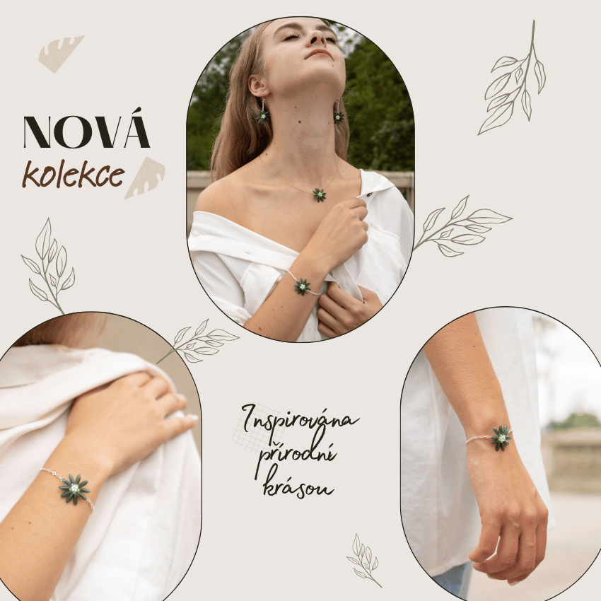 Sada náramku, náhrdelníku a náušnic - esence přírody