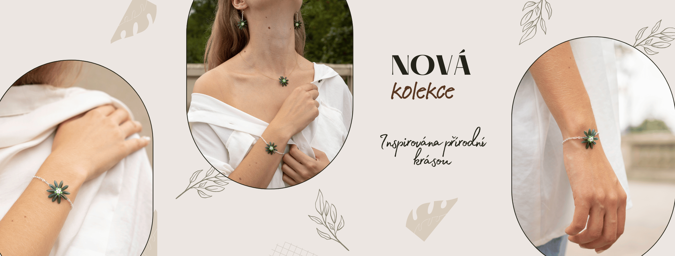 Sada náramku, náhrdelníku a náušnic - esence přírody