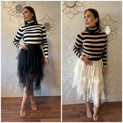 Asymetrická tylová sukně