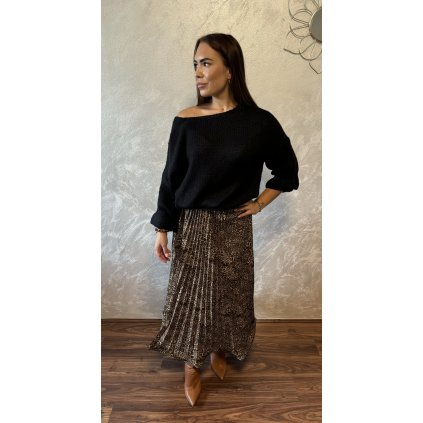 Stylová plisovaná sukně v leopardím vzoru