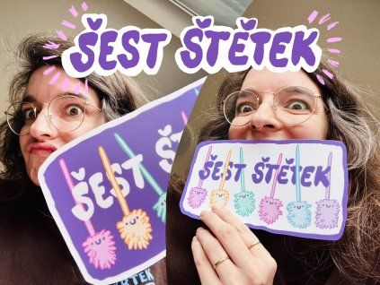 samolepky "šest štětek"