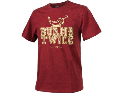 HELIKON Tričko Trollsky Burns Twice - melange red (TS-TBT-CC-M5)