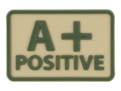 HELIKON 3D PVC Nášivka/Patch A POS (set 2ks) - khaki (OD-BLP-RB-13 A/Rh+)