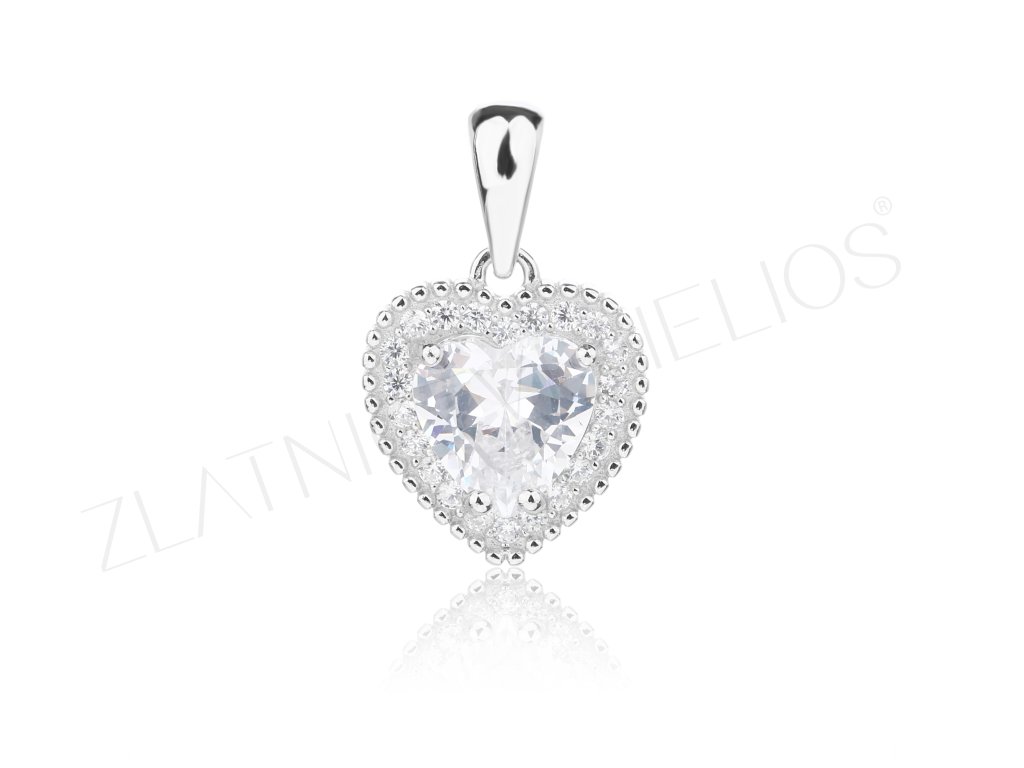 Výrazné srdce přívěsek ze stříbra