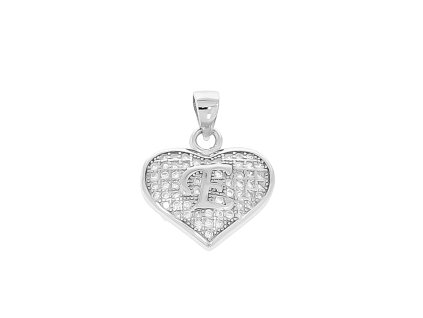 Strieborné srdce a písmeno E