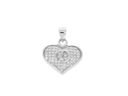 Strieborné srdce a písmeno D