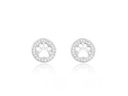 Strieborné náušnice labky