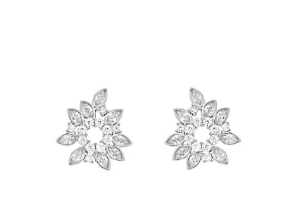 Lístočkové strieborné náušnice