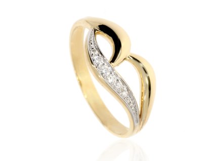 Zlatý prsteň so zirkónmi 43