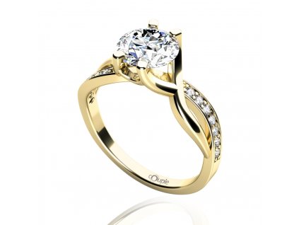 Zlatý prsten se zirkony (Kameny Se Zirkony, Materiál Žluté zlato, Velikost 52)