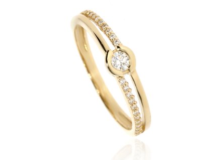 Zlatý prsten s diamanty B-47429