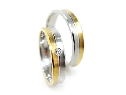 Zlaté snubní prsteny (Kameny Se Zirkony)