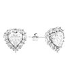 Strieborné náušnice so zirkónmi srdca