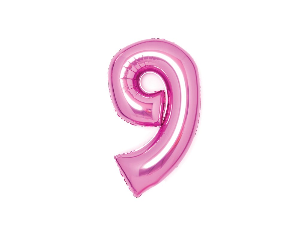 Балон от фолио за рожден ден цифра 9 розов 66 см