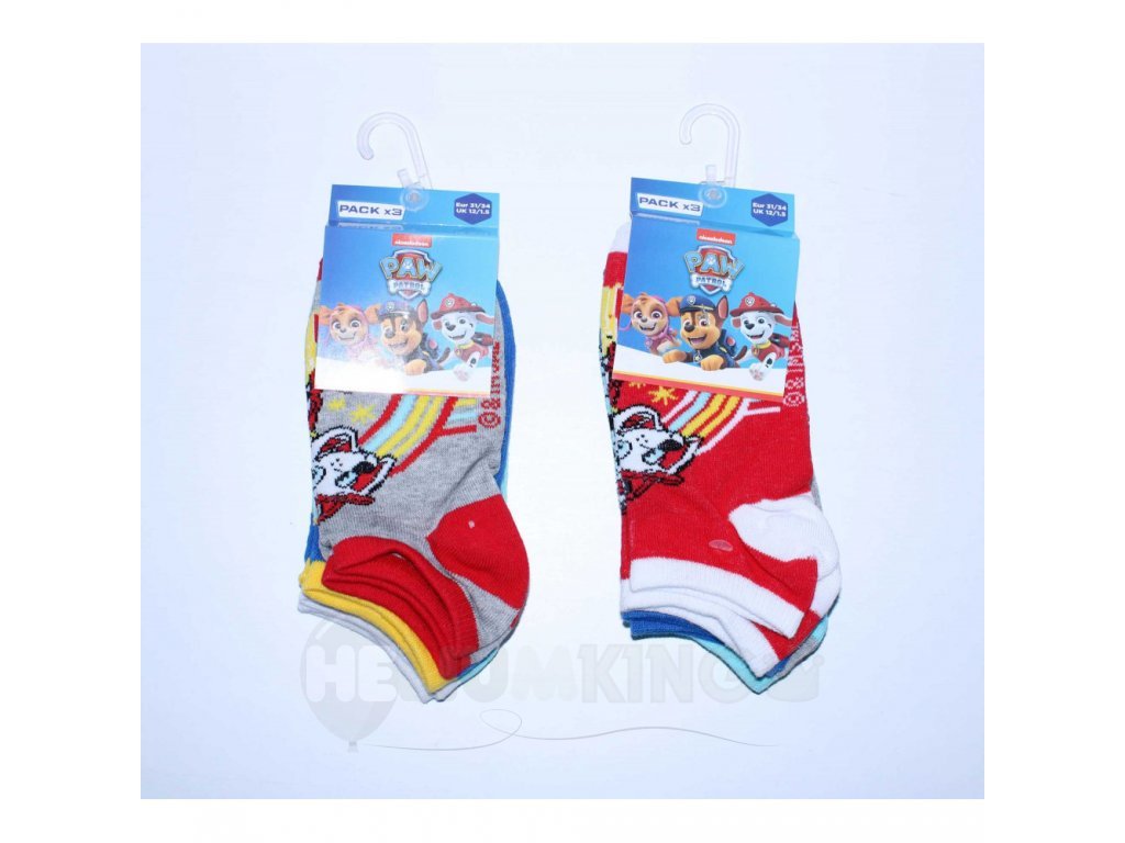 Чорапи до глезена Paw Patrol сини, 3 бр.
