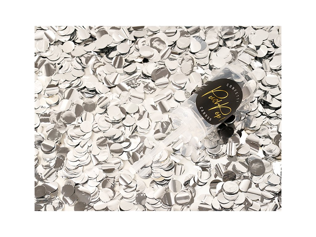 Малки изстрелващи конфети - сребърни