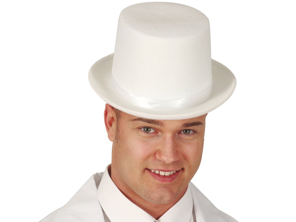 Шапка цилиндър бяла